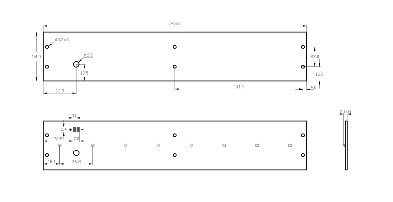 Led Module 8x CREE XP technical-drawing