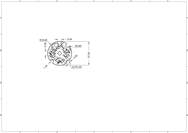 Round Led Module CREE JR5050 24V technical-drawing