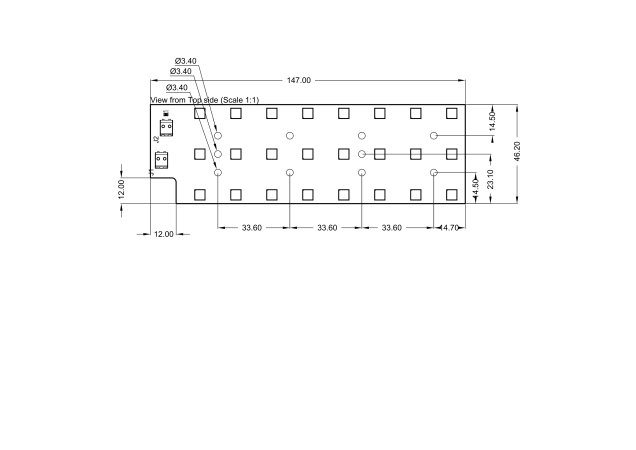 Module 2x12 LED CREE JR5050 E-class IP-24 45V technical-drawing