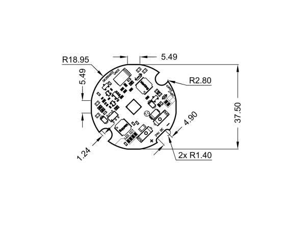 Round Led Module CREE JR5050 24V technical-drawing