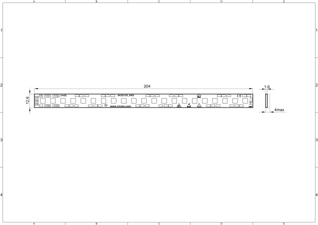 Linear Led Module RGBW 21x CREE CLQ6B technical-drawing