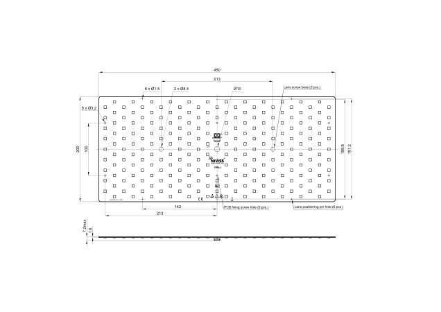 Stadium Led Module CREE J5050E 6V technical-drawing