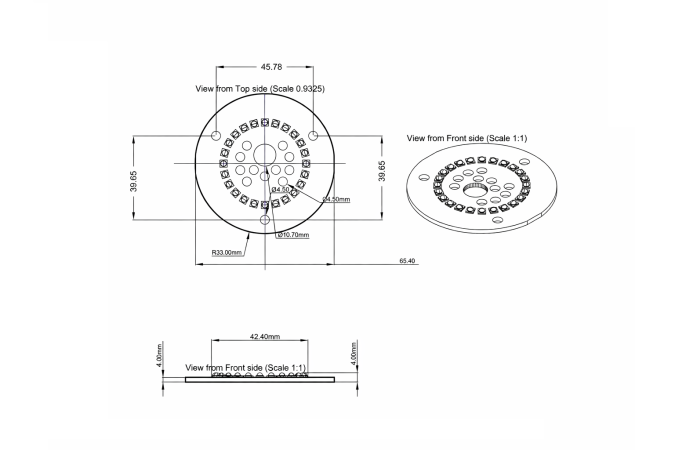 Round Led Module Ring 24x CREE XP technical-drawing