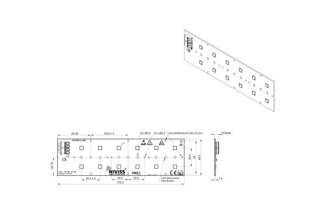 Module 12 LED 5050 - 2x2 technical-drawing