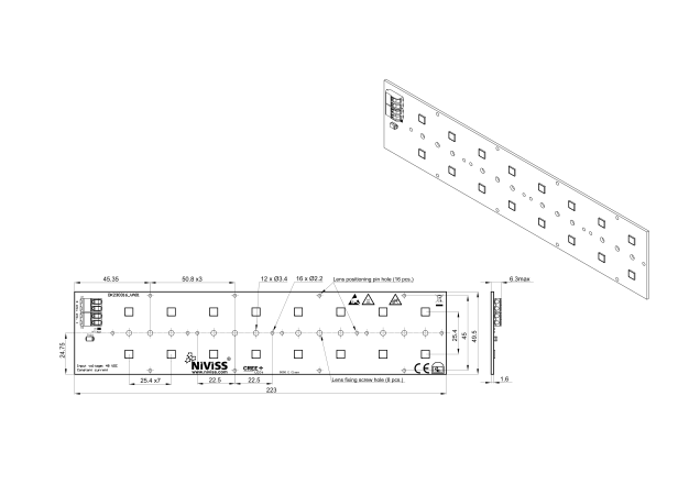 Module 16 LED 5050 - 2x2 technical-drawing