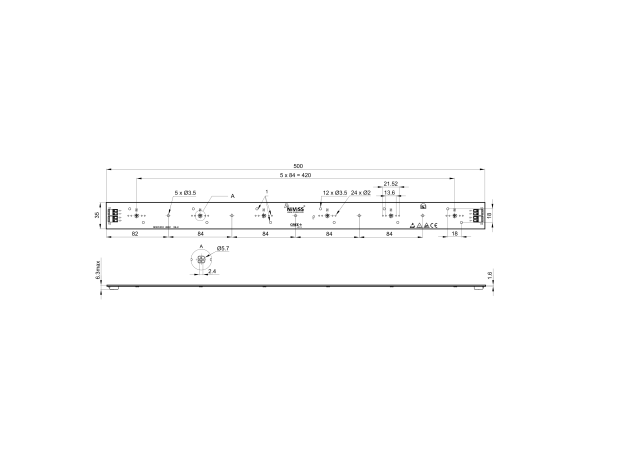 Linear Led Module RGBW 24x CREE XQ technical-drawing